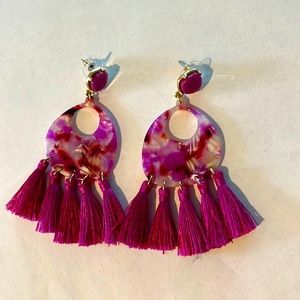 Pink tassel earrings